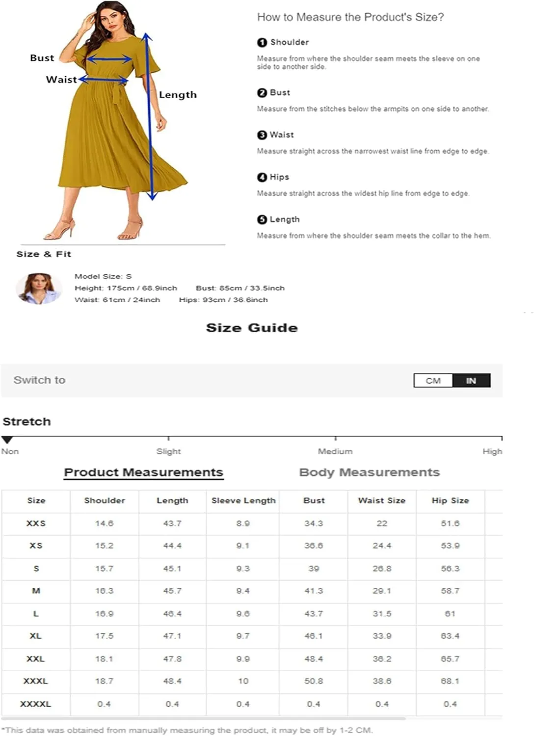 Milumia Women's Elegant Belted Pleated Flounce Sleeve Long Dress