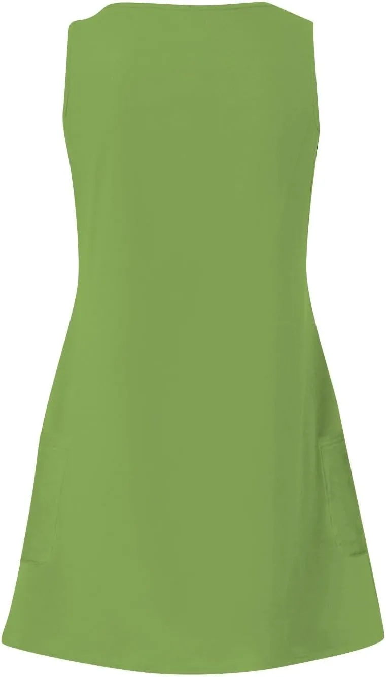 Mini Dresses for Women,2024 Summer Casual Loose V Neck Sleeveless Sundress,Trendy Print A Line Tank Beach Dress