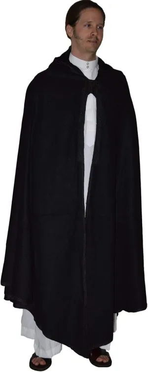 Moroccan Men Poncho Hooded Cape Wool Cardigan Open Front Elegant Wrap