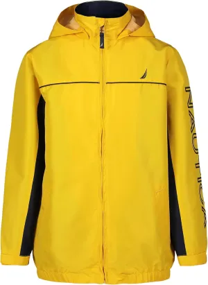 Nautica Boys' Light Weight Anchor Jacket with Stowable Hood