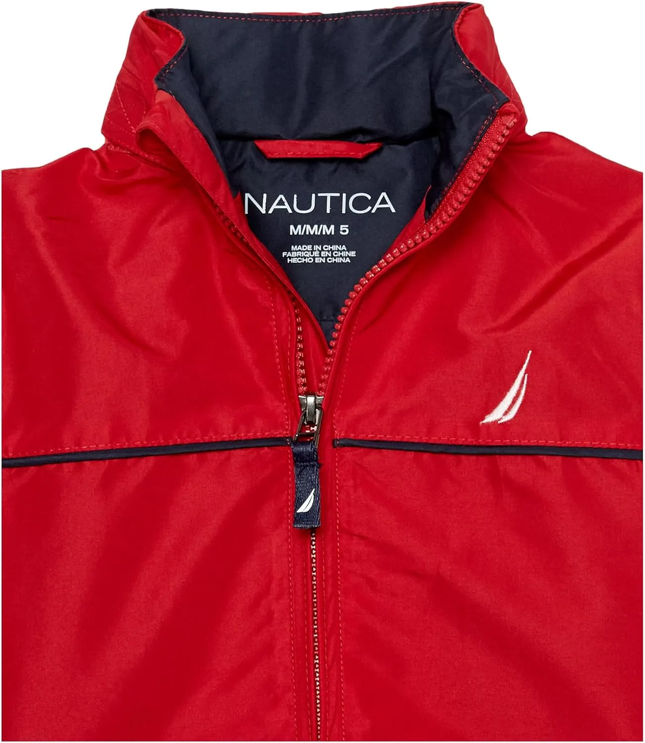 Nautica Boys' Light Weight Anchor Jacket with Stowable Hood
