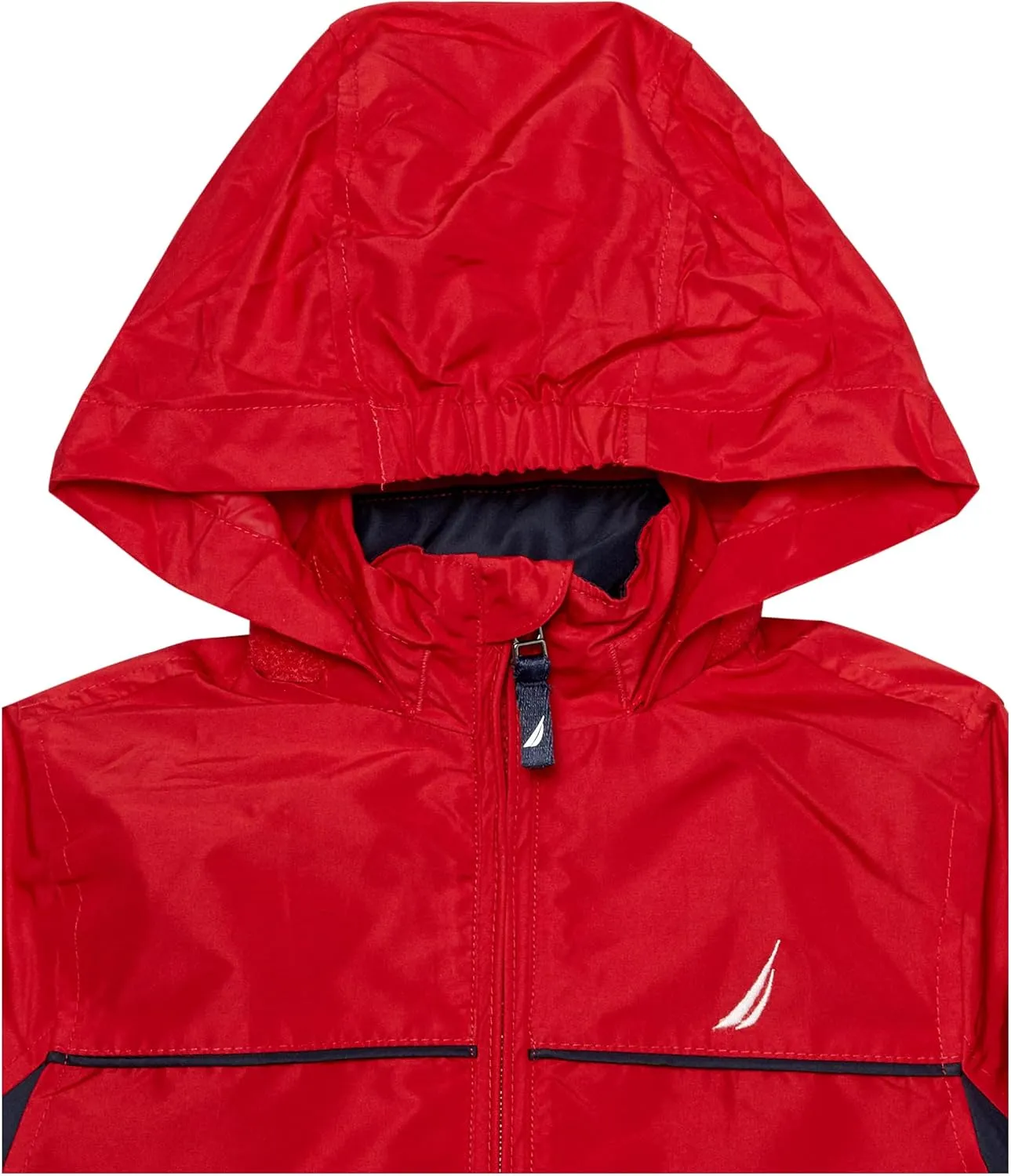 Nautica Boys' Light Weight Anchor Jacket with Stowable Hood