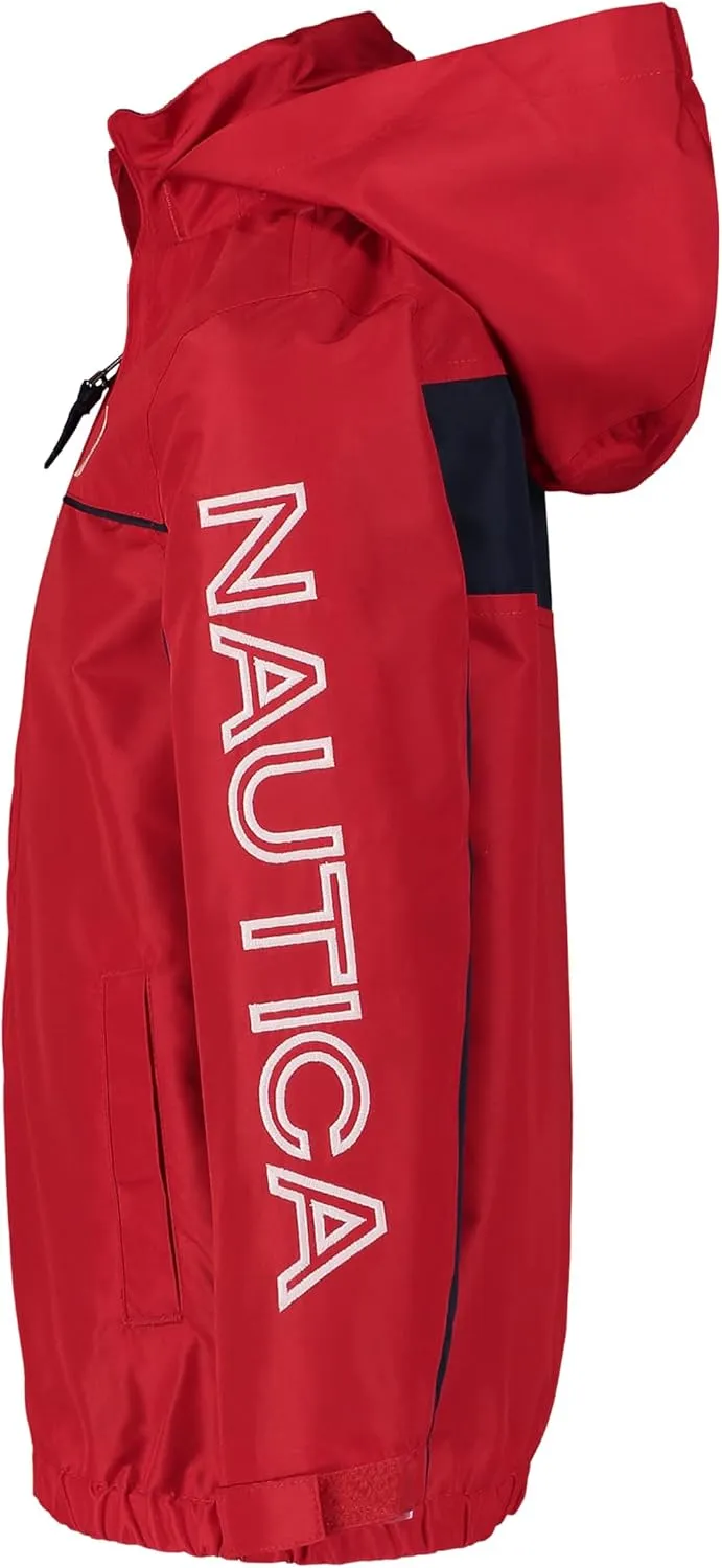 Nautica Boys' Light Weight Anchor Jacket with Stowable Hood