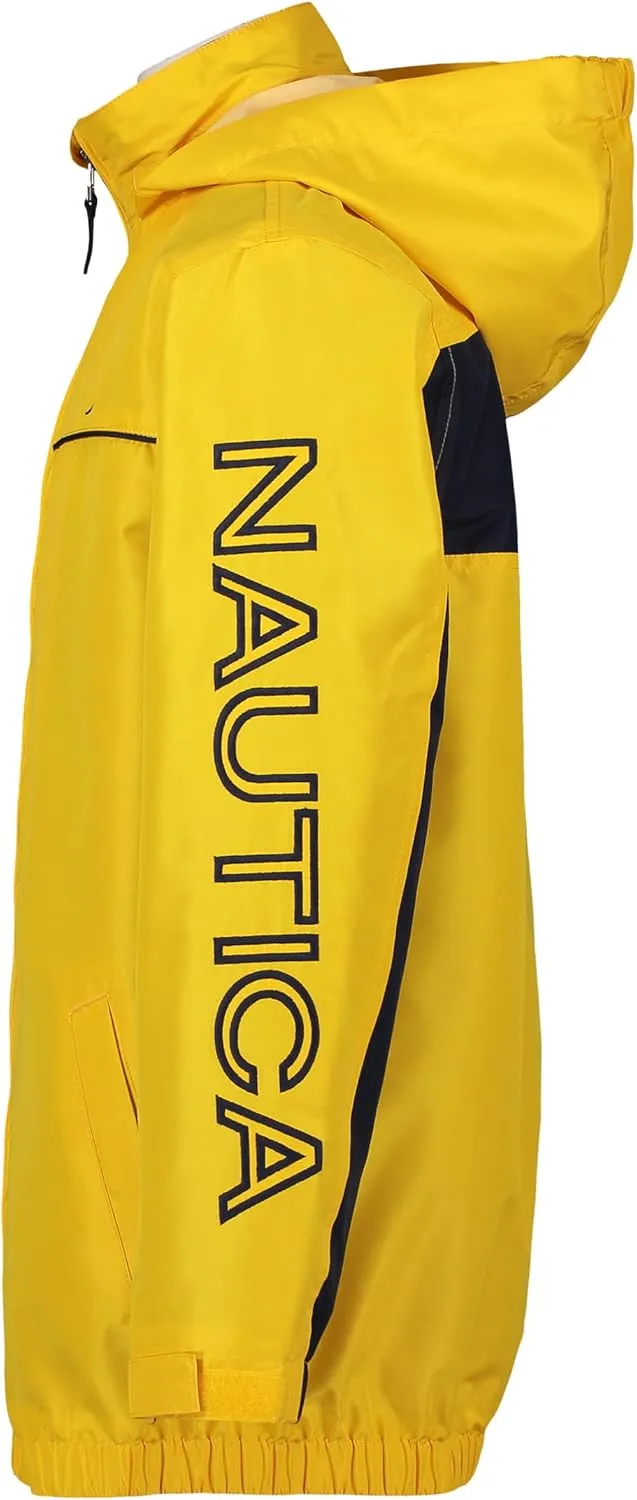 Nautica Boys' Light Weight Anchor Jacket with Stowable Hood