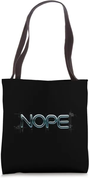 Nope Futuristic Typography Design Tote Bag