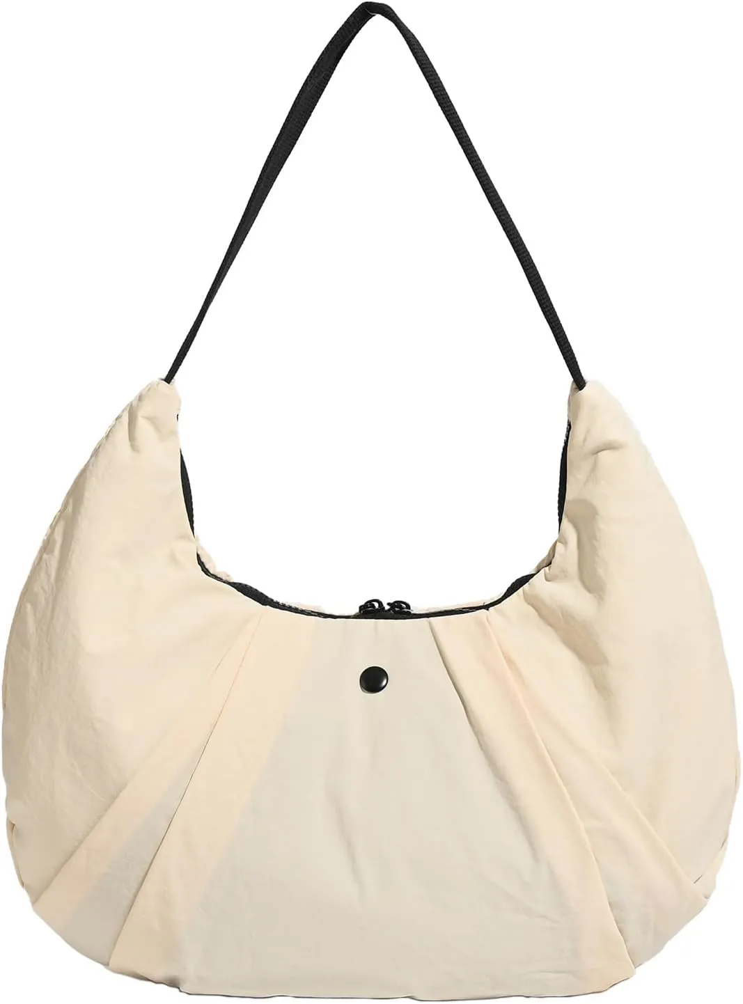 Nylon Crescent Bag, Medium Hobo bag Casual Shoulder Crossbody with Interior Pockets Lightweight for Women