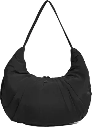 Nylon Crescent Bag, Medium Hobo bag Casual Shoulder Crossbody with Interior Pockets Lightweight for Women