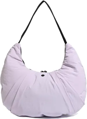 Nylon Crescent Bag, Medium Hobo bag Casual Shoulder Crossbody with Interior Pockets Lightweight for Women