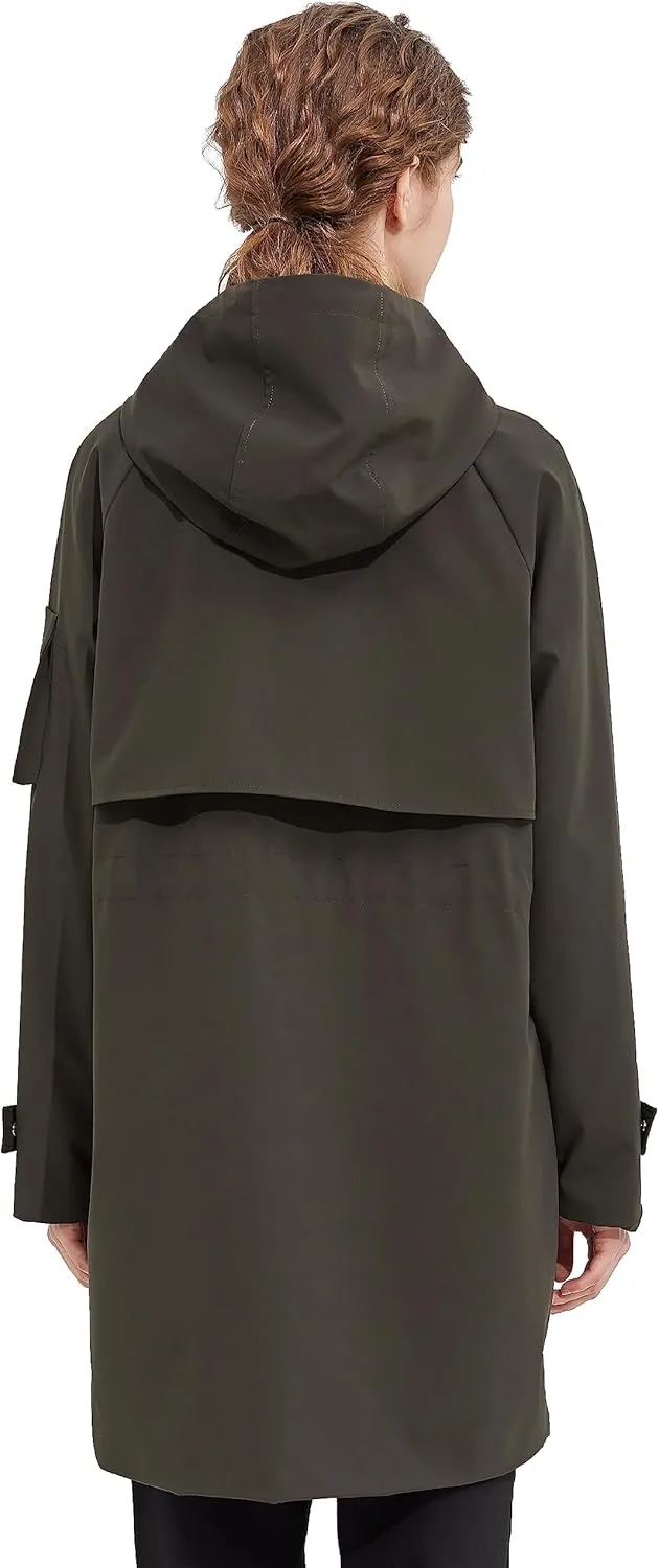 Orolay Women's Long Windbreaker Hooded Light Jacket Active Outdoor Anoraks