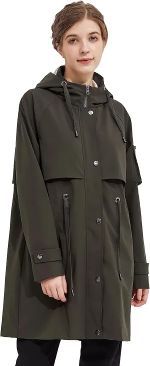 Orolay Women's Long Windbreaker Hooded Light Jacket Active Outdoor Anoraks