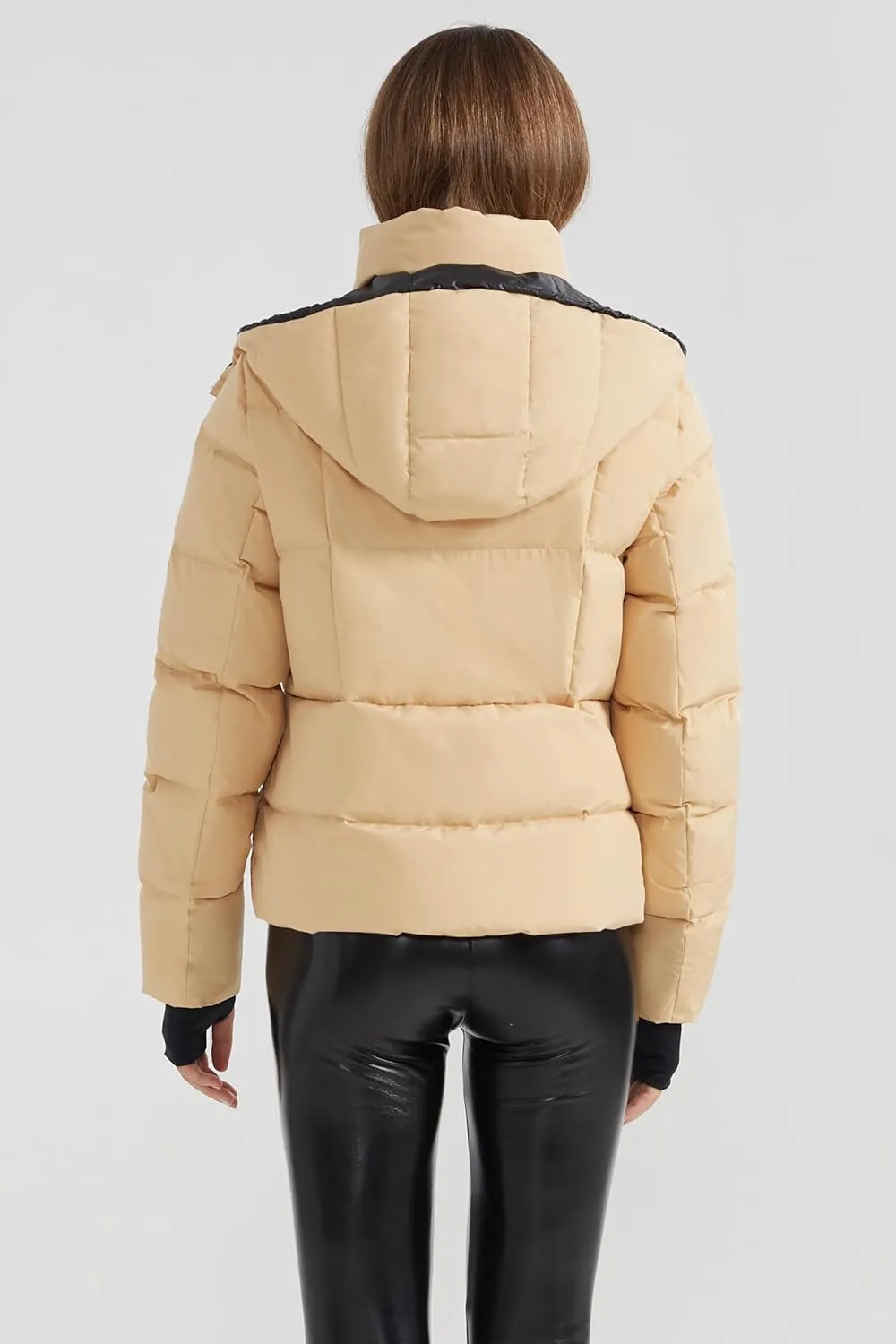 Orolay Women's Short Down Jacket Winter Cropped Hooded Coat for Outdoor Daily Wear