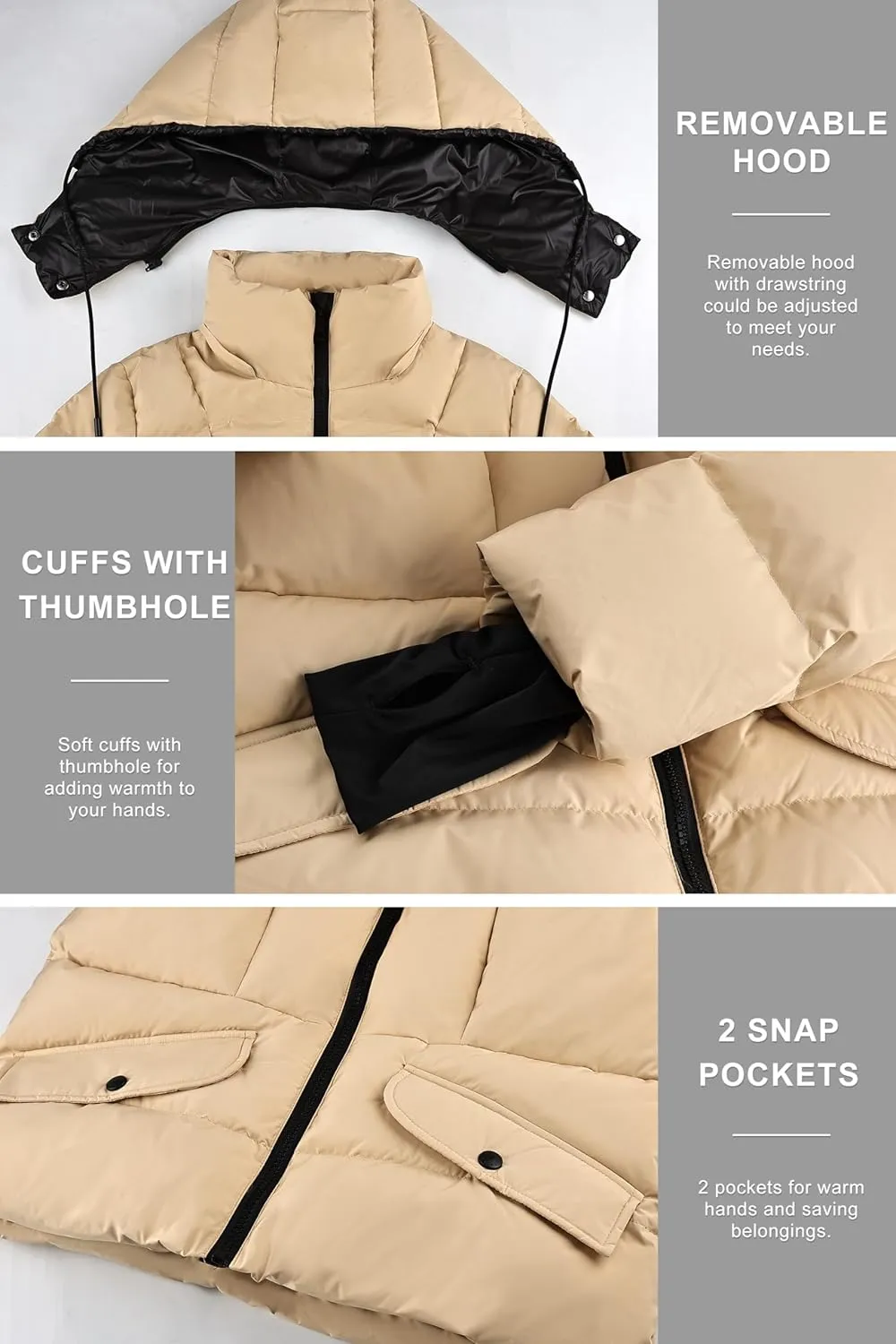 Orolay Women's Short Down Jacket Winter Cropped Hooded Coat for Outdoor Daily Wear