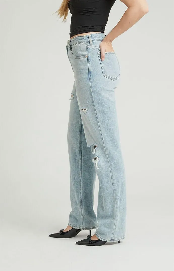 PacSun Women's Light Indigo Ripped '90s Boyfriend Jeans