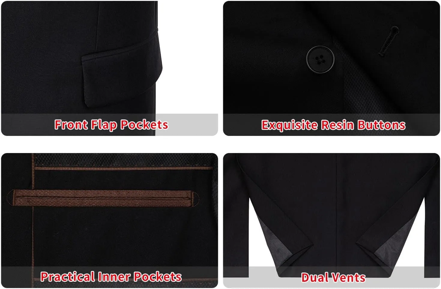 P&L Men's Suit Separates Classic Fit Flat Front Dress Pants & Formal Suit Jacket