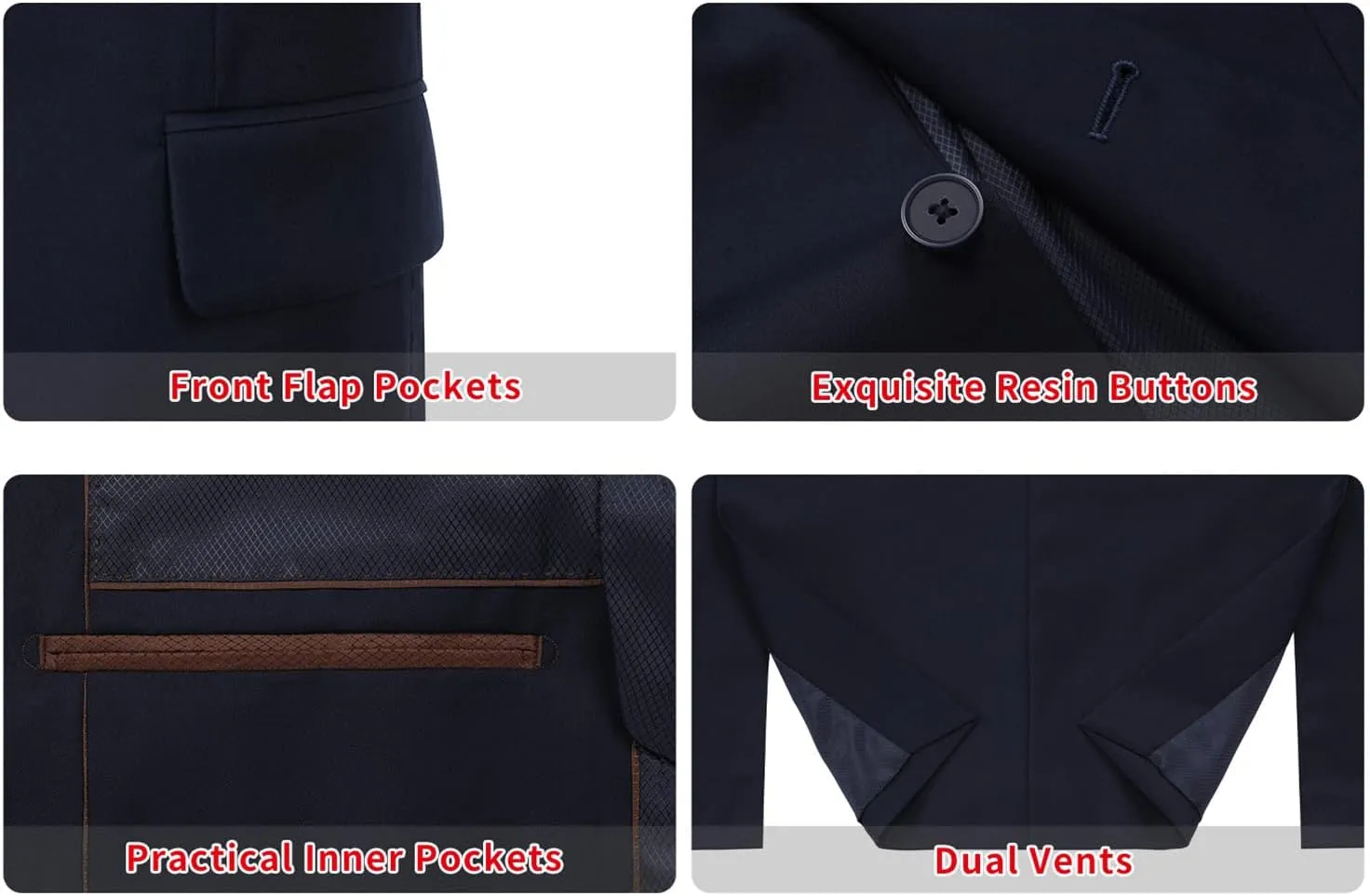 P&L Men's Suit Separates Classic Fit Flat Front Dress Pants & Formal Suit Jacket