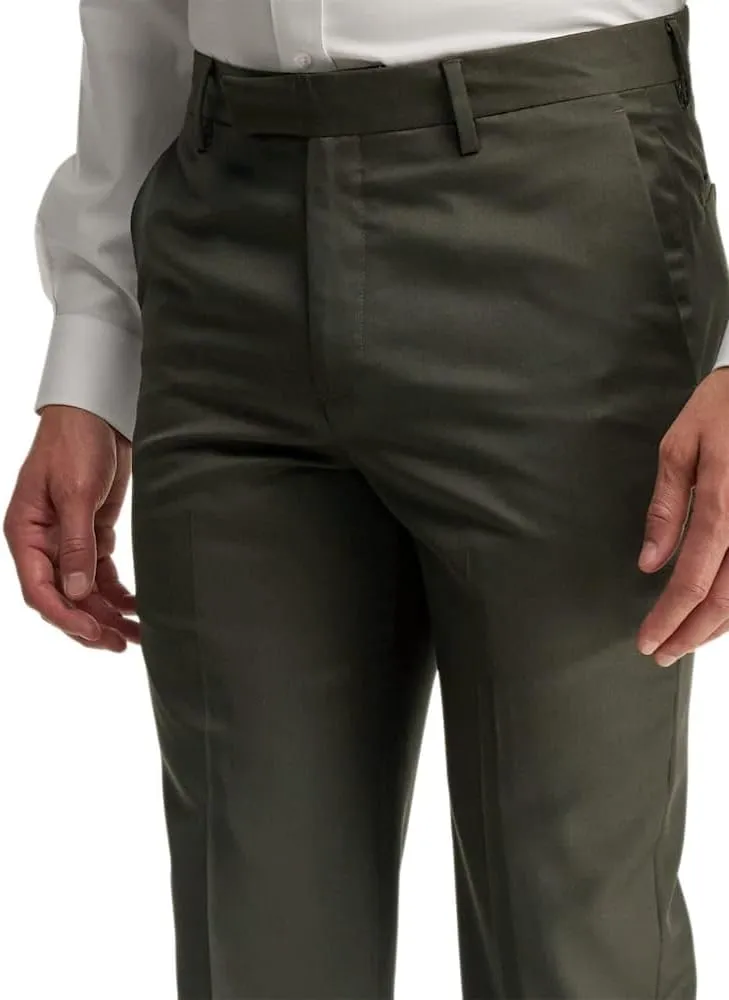 Paul Fredrick Men's Classic Fit Wool Gabardine Flat Front Pants