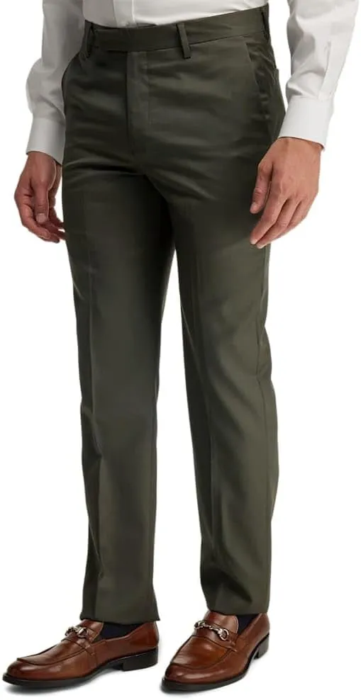 Paul Fredrick Men's Classic Fit Wool Gabardine Flat Front Pants