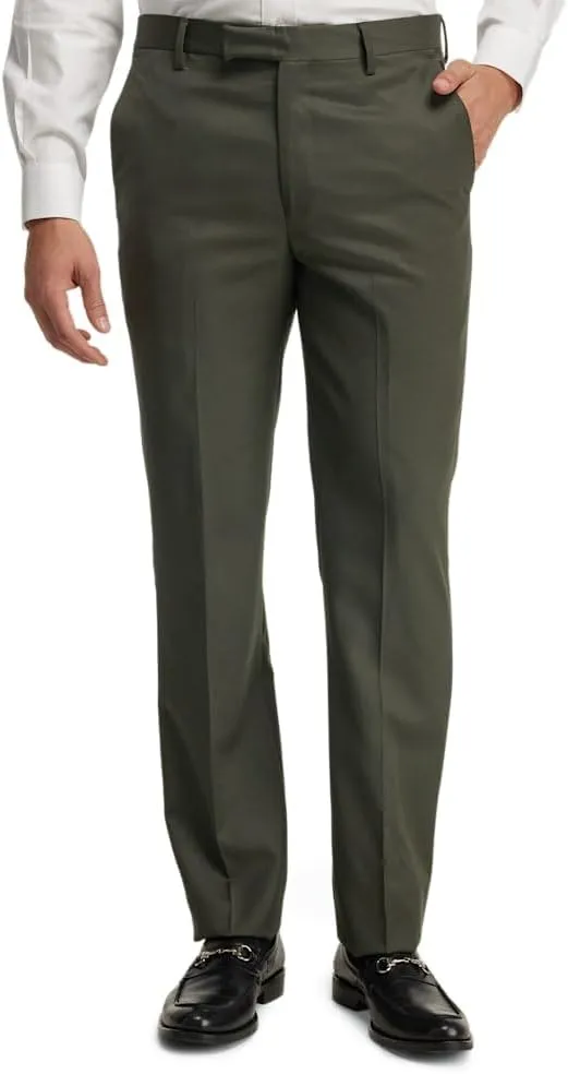 Paul Fredrick Men's Classic Fit Wool Gabardine Flat Front Pants