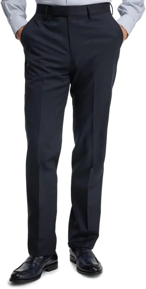 Paul Fredrick Men's Classic Fit Wool Gabardine Flat Front Pants