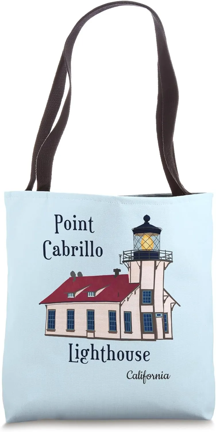 Point Cabrillo Light, Caspar, California, Hand drawing Tote Bag