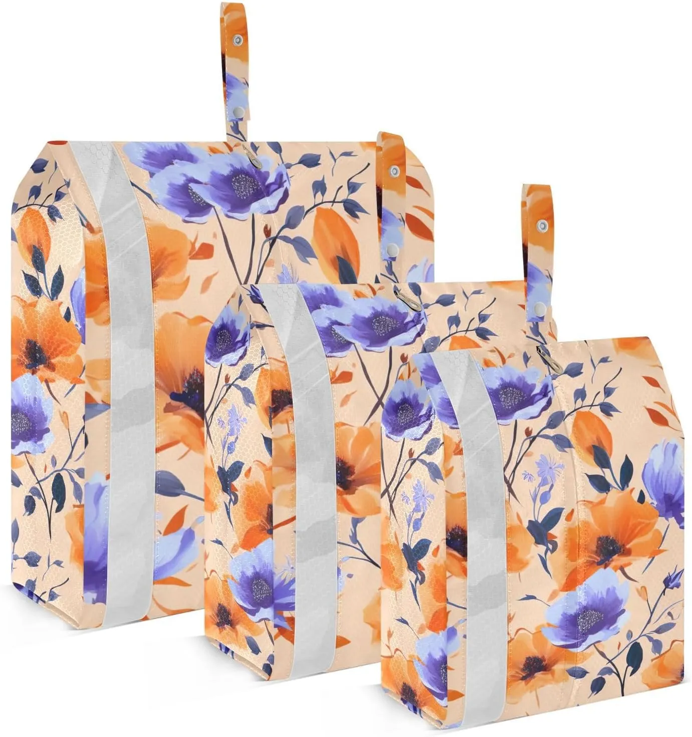 Poppies Flower Packing Cubes for Suitcases 3 Set Compression Expandable Luggage Packing Organizers for Carry on Suitcase Travel Accessories Luggage Organizer Bags Set