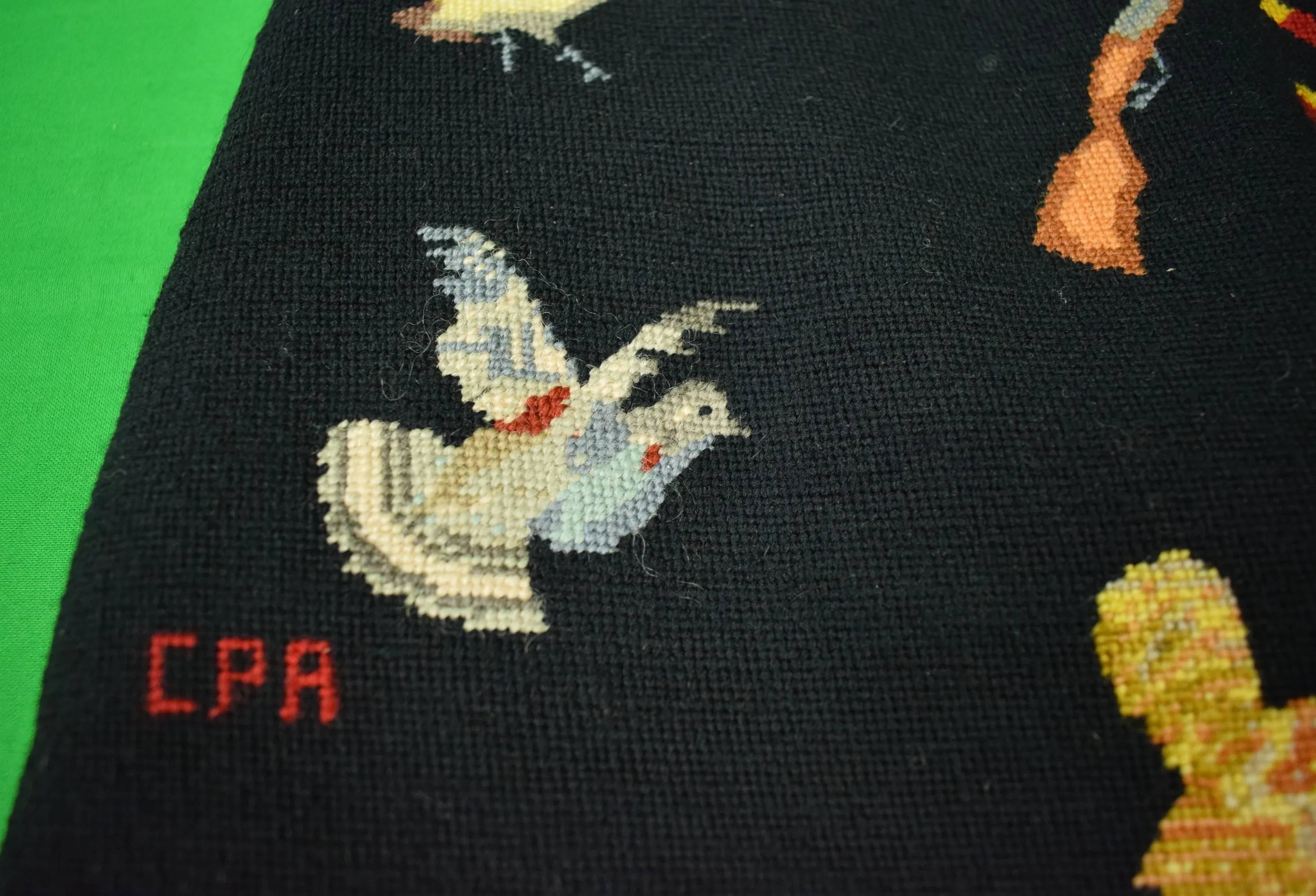 "Hand-Needlepoint Shooter/ Huntsman's Black Vest" Sz 42R (SOLD)