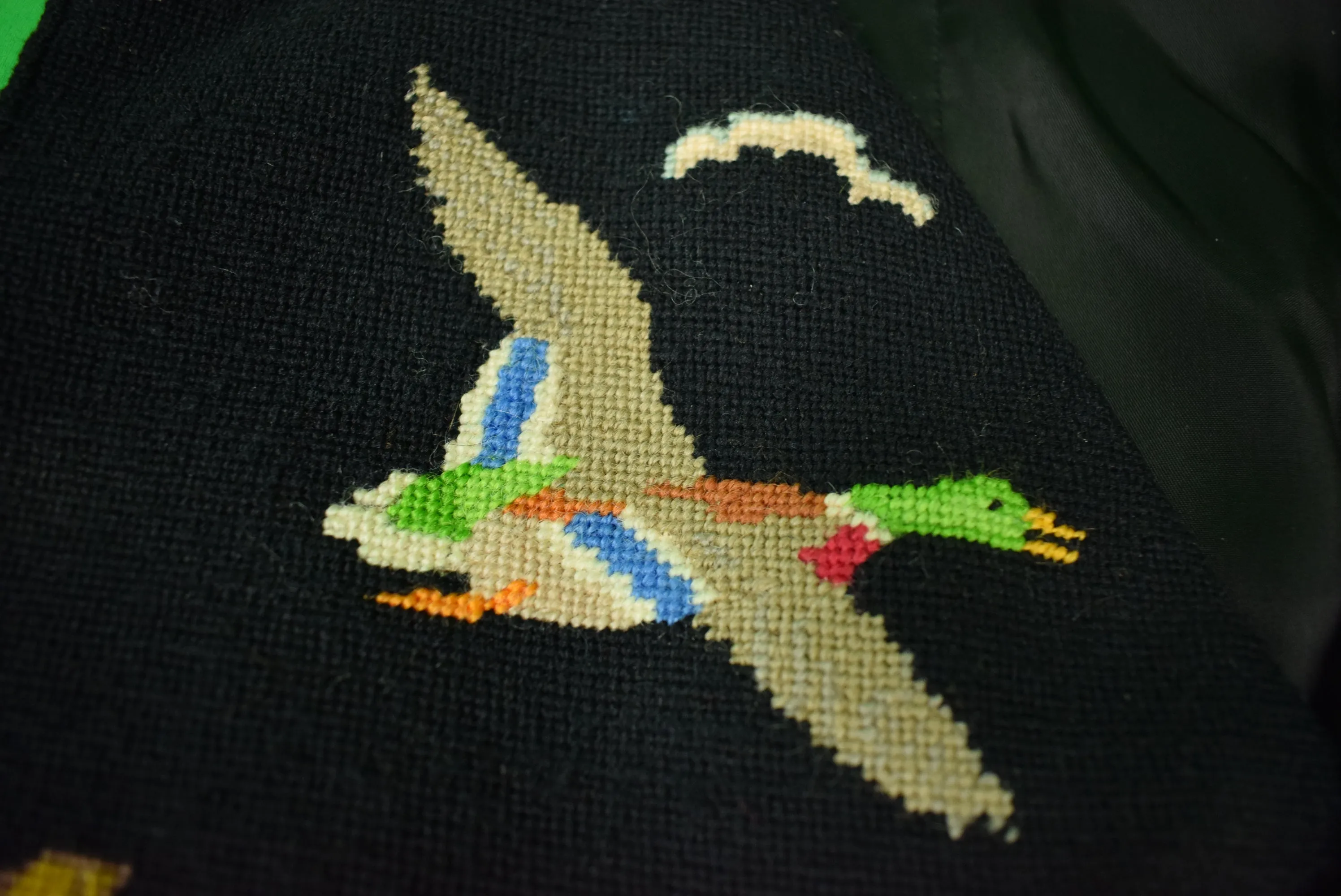 "Hand-Needlepoint Shooter/ Huntsman's Black Vest" Sz 42R (SOLD)