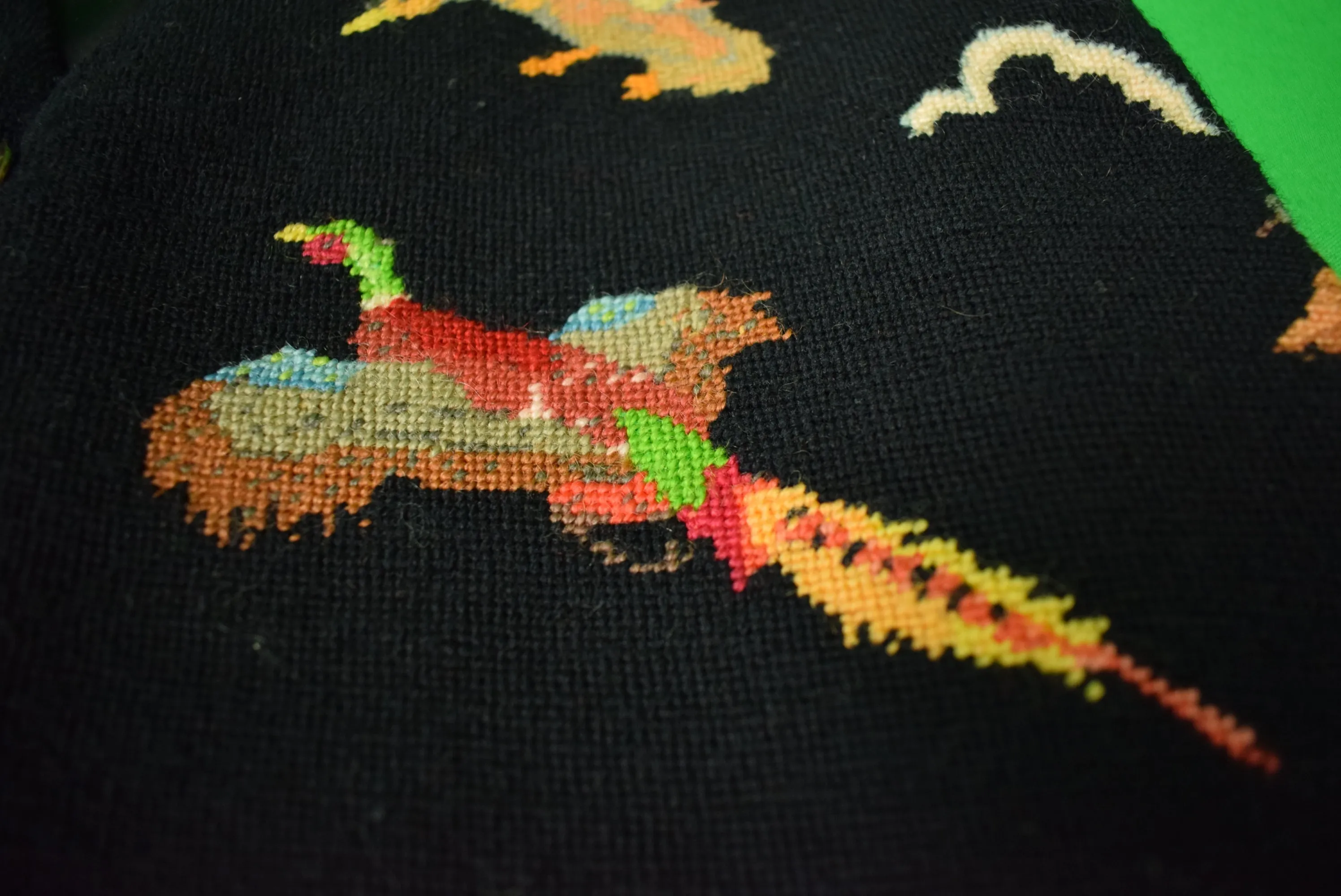 "Hand-Needlepoint Shooter/ Huntsman's Black Vest" Sz 42R (SOLD)