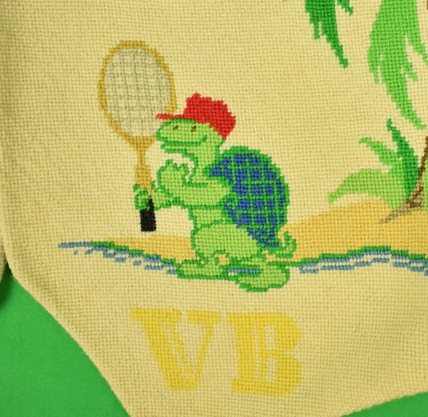 "Hand-Needlepoint Tropical Motif Vest" (SOLD)