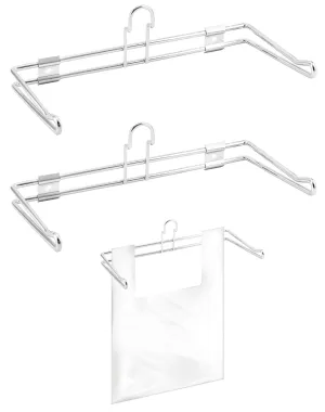 QWORK 2-Pack T-Shirt Bag Rack Wall Mount, Chrome-Plated Metal T-Shirt Retail Bag Holders, 12-Inch Width, 6" Arm, Easy Install Bag Holder for Retail and Checkout Counters