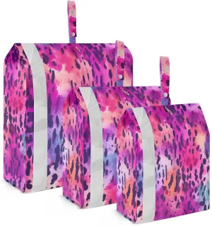Rainbow Leopard Packing Cubes for Travel 3 Set Compression Expandable Luggage Packing Organizers for Carry on Suitcase Travel Accessories Luggage Organizer Bags Set