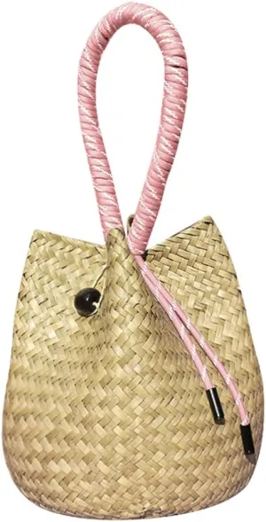 Rattan Clutch Purse for Women 2025 Trendy Handbag Soft Handle Beach Evening Bag Wallet Bamboo Bucket Bag Party Prom