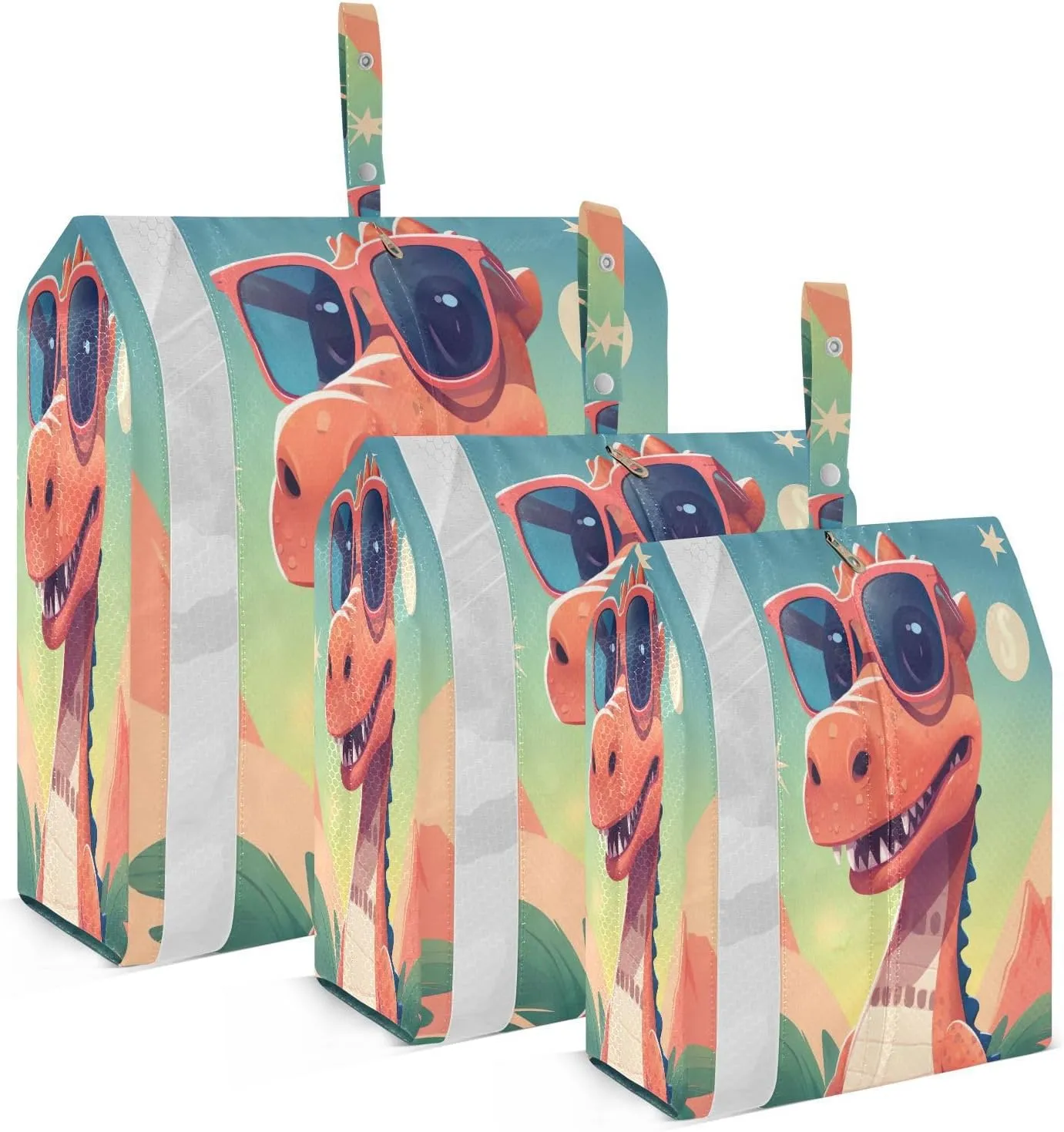 Red Dinosaur Glass Packing Cubes for Suitcases 3 Set Expandable Compression Luggage Packing Organizers for Carry on Suitcase Travel Accessories Luggage Organizer Bags Set
