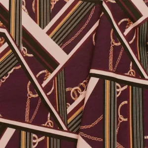 Red/Multi Famous Make Chain Print Stretch Yoga Wear  Fabric