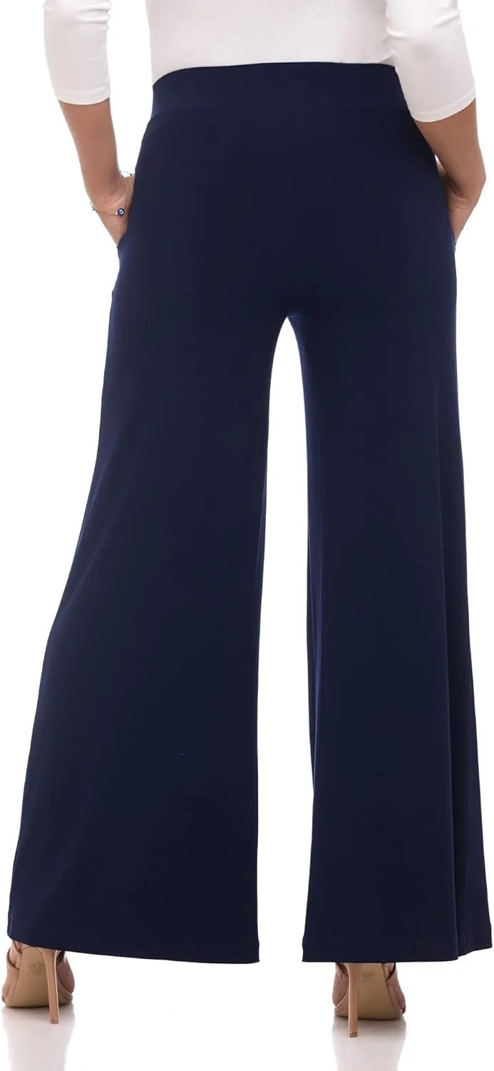 REKUCCI Travel in Style Women's Stretchy Elegant Palazzo Wide Leg Pant