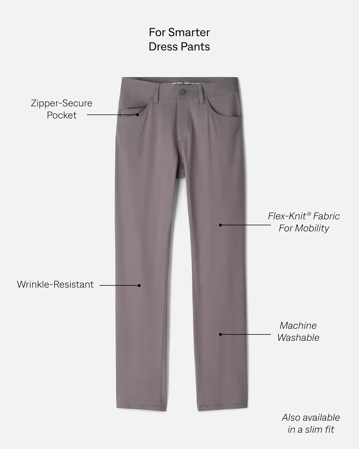 Rhone Commuter Pants for Men, Classic-Fit Mens Dress Pants, Machine Washable, Wrinkle Resistant, Stretch Straight Leg Casual