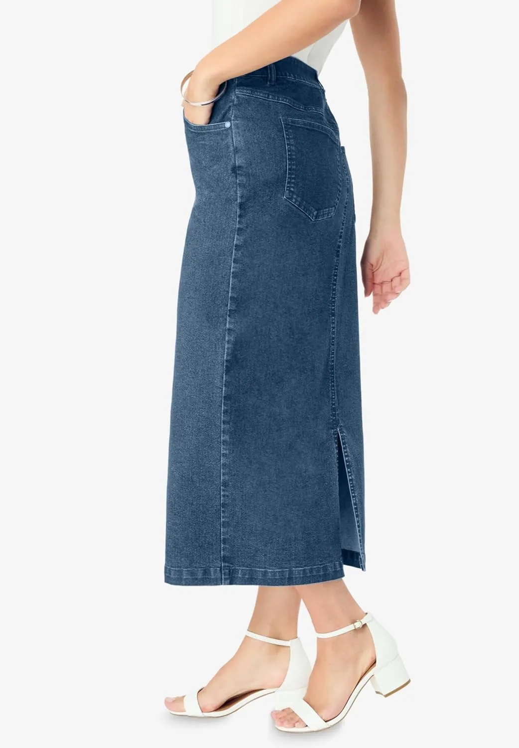 Roaman's Women's Plus Size Back Split Pencil Skirt
