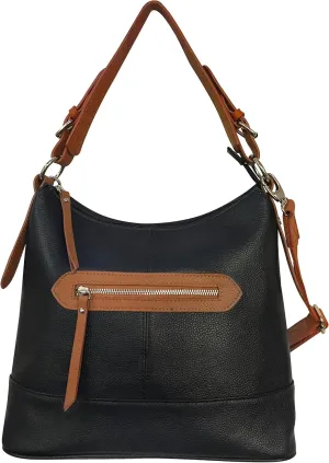 Roma Leathers Gun Concealment Bag - Cowhide Leather - Black/Light Brown