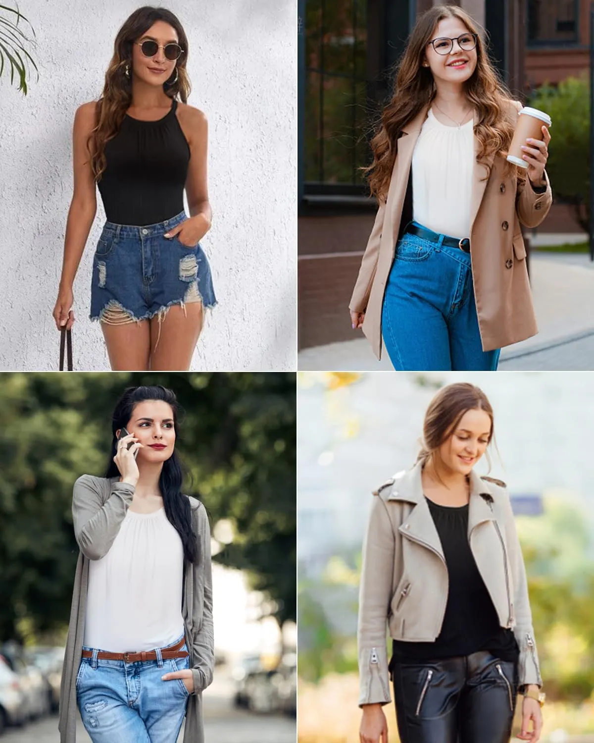 Rosyline Women Camisole with Built in Bra Summer Halter Tank Top Casual Loose Fit Shirts