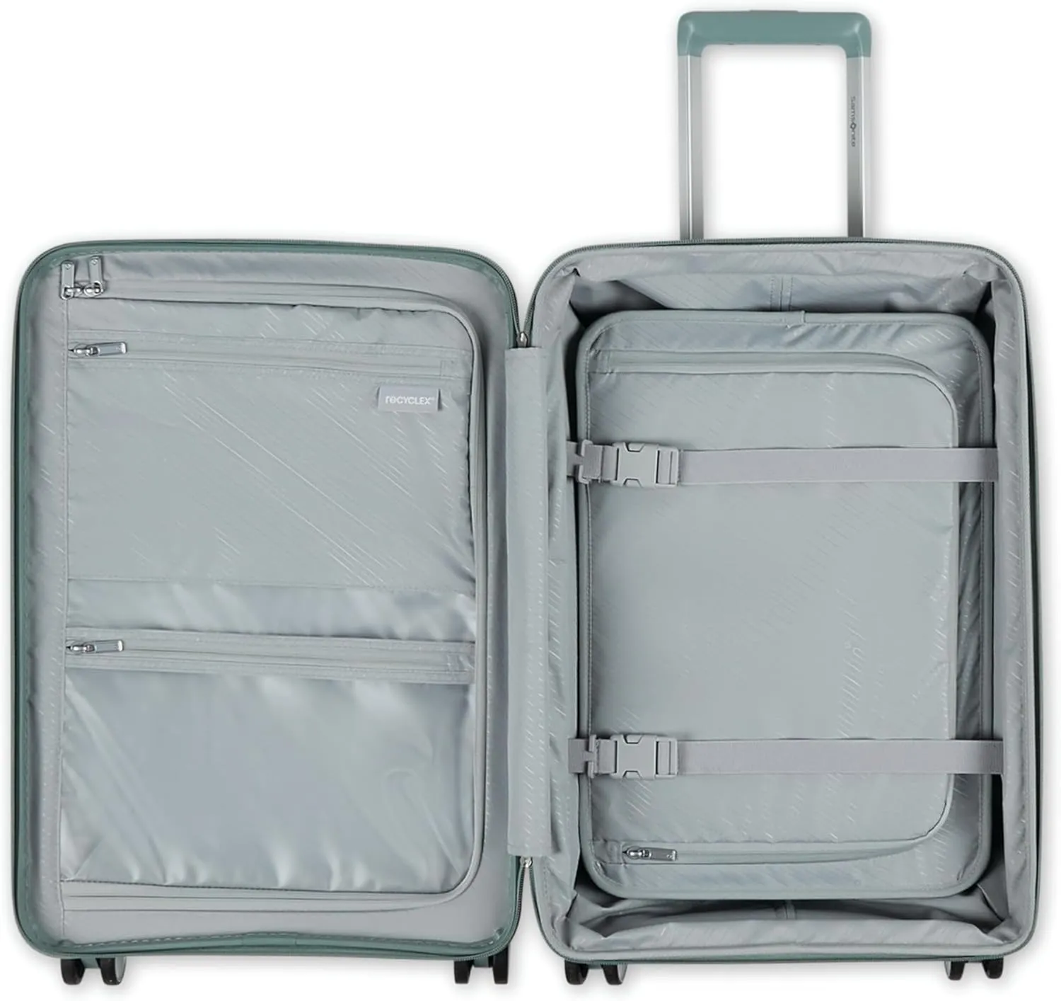 Samsonite Elevation Plus - Carry-On Hardside Luggage with QuickEntry Front Compartment - Scratch Resistant Polypropylene Shell, AirTag Holder, TSA Lock, Airline Approved- Cypress Green