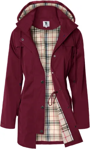 SaphiRose Women's Long Hooded Rain Jacket Outdoor Raincoat Windbreaker