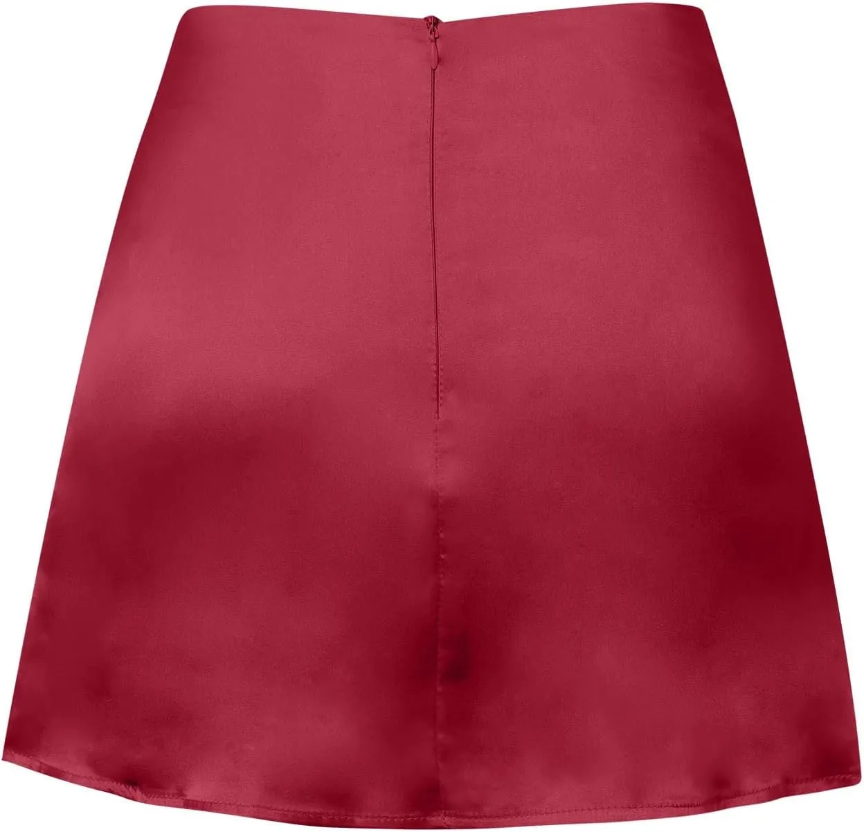 Satin Short Skirts for Women Silk Mini Skirt High Waisted A-Line Zipper Skirts Casual Soild Color Party Skorts Club Y2k Skirt