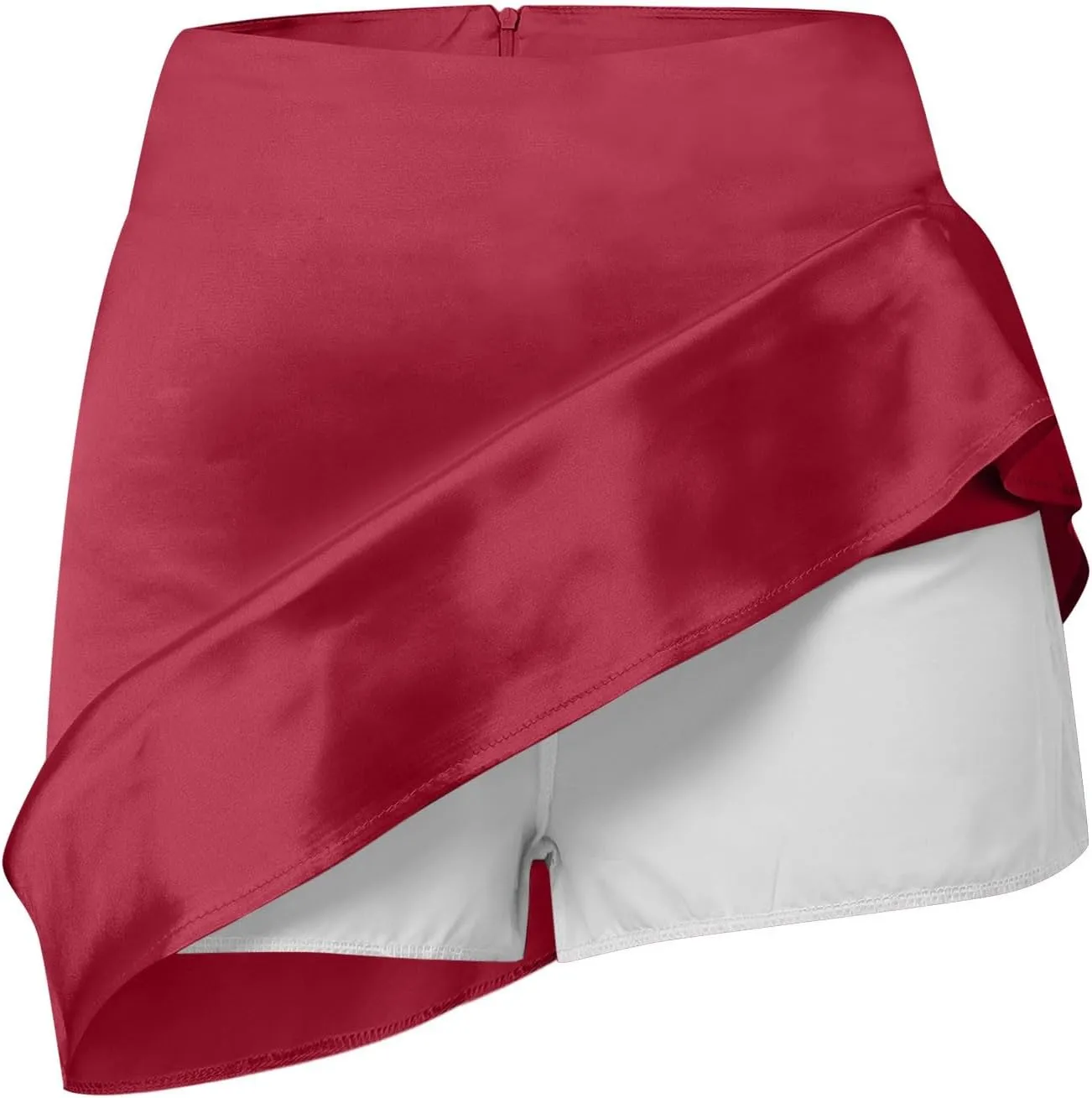 Satin Short Skirts for Women Silk Mini Skirt High Waisted A-Line Zipper Skirts Casual Soild Color Party Skorts Club Y2k Skirt