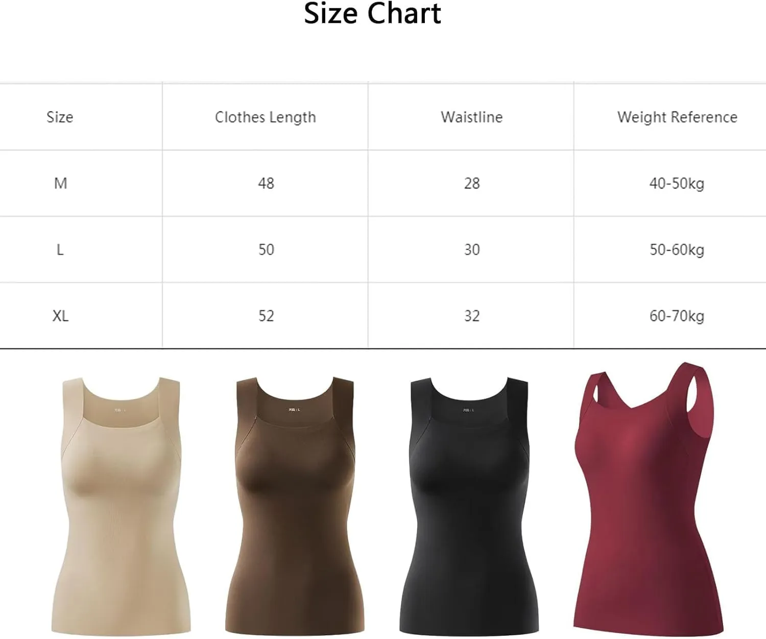 Shamfreshen U Neck Shapewear Built-in Bra Tank, Women High Strechy Sleeveless Camisole Tank Top with Bra