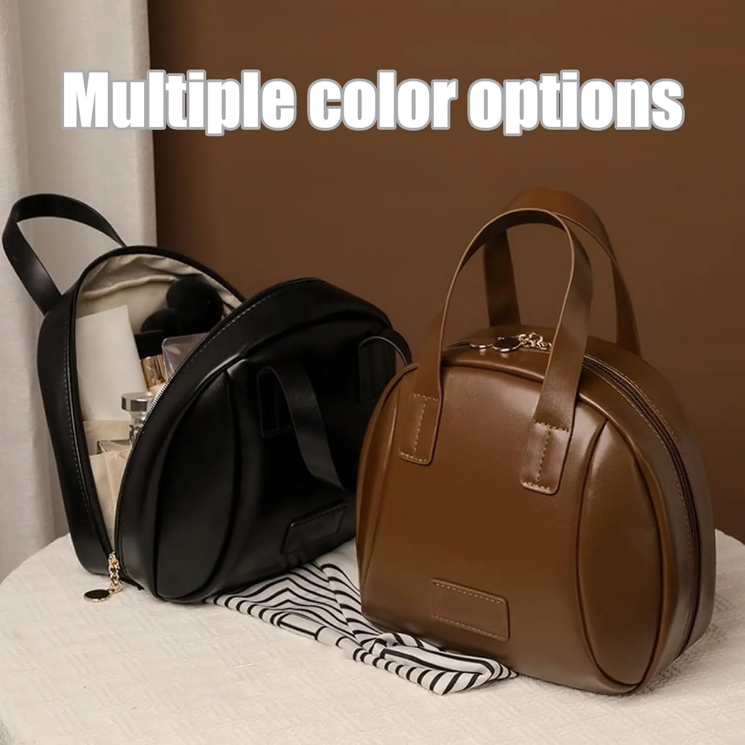 Shell Shaped Cosmetic Bag, Multi Layered & Elegant, Portable Toiletry Bag for Women