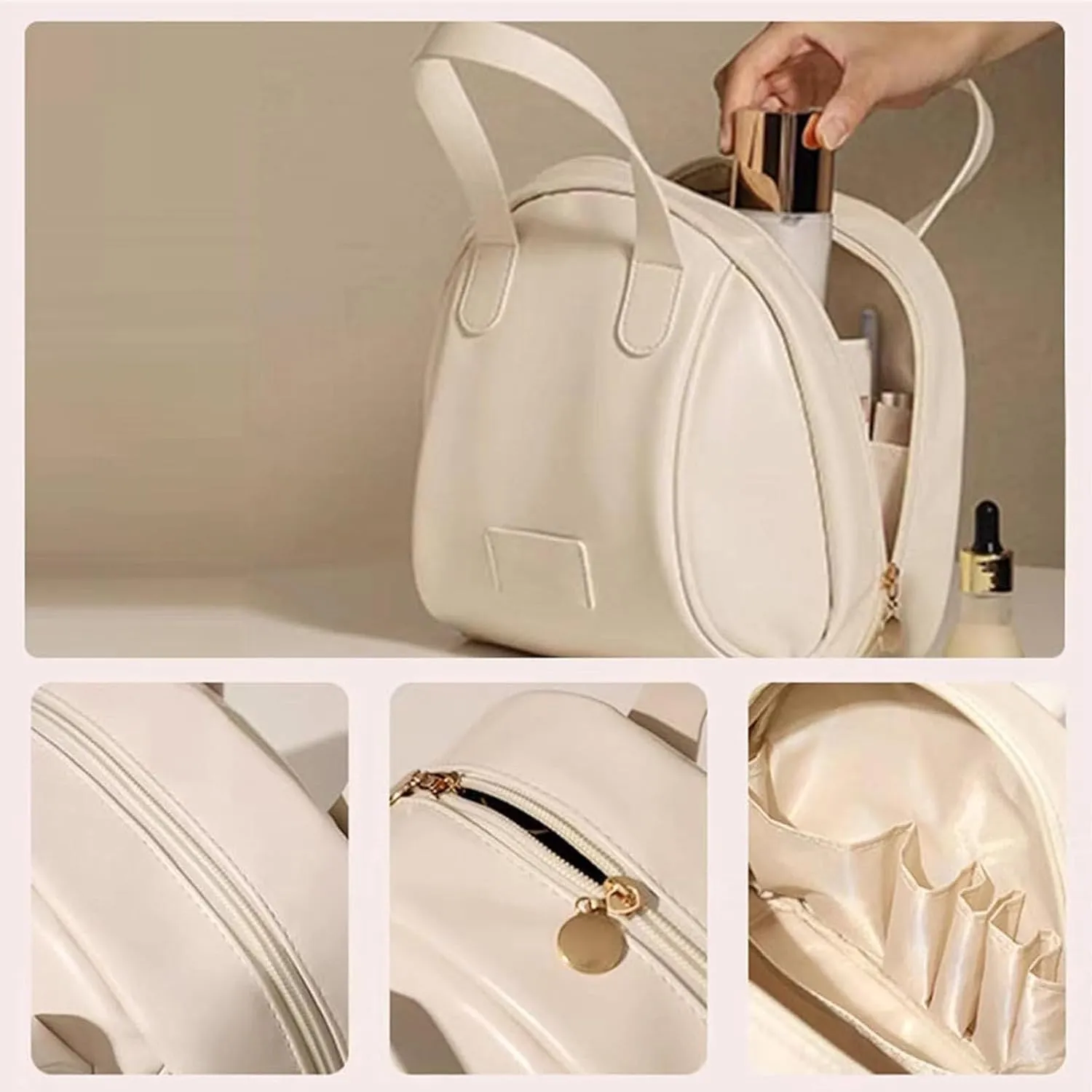 Shell Shaped Cosmetic Bag, Multi Layered & Elegant, Portable Toiletry Bag for Women