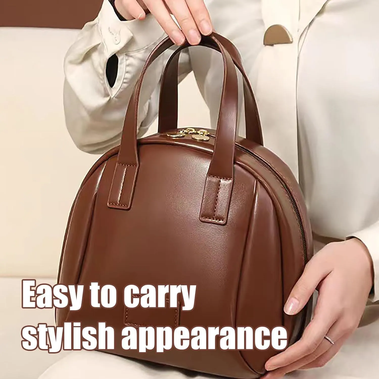 Shell Shaped Cosmetic Bag, Multi Layered & Elegant, Portable Toiletry Bag for Women