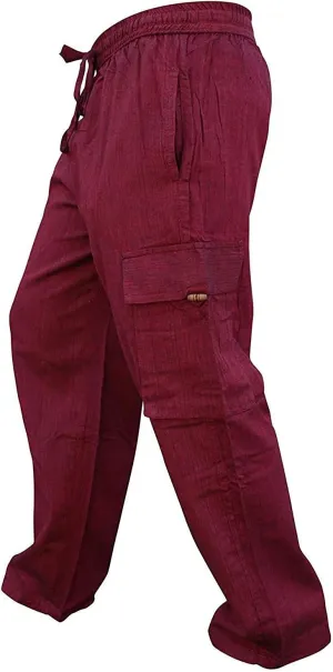 Shopoholic Fashion Mens Light Weight Plain Hippy Combat Trouser