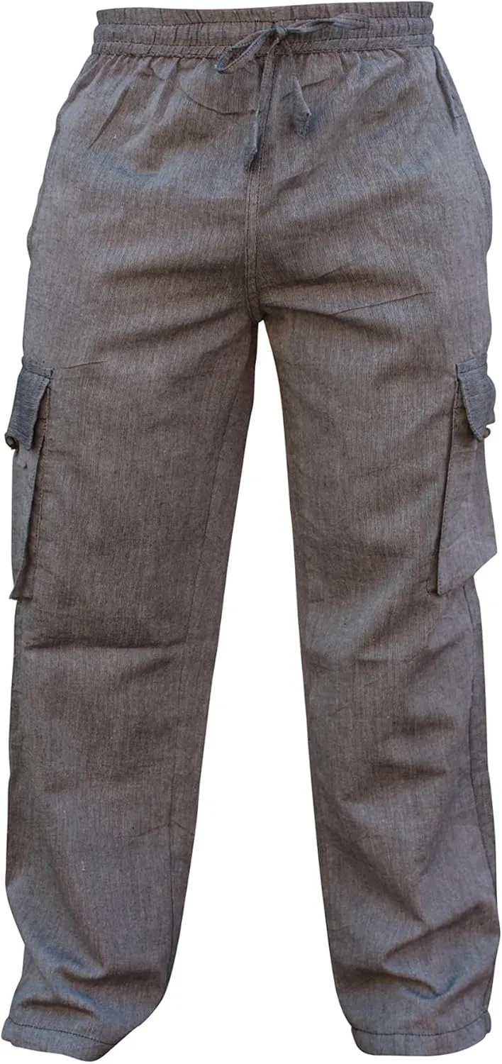 Shopoholic Fashion Mens Light Weight Plain Hippy Combat Trouser