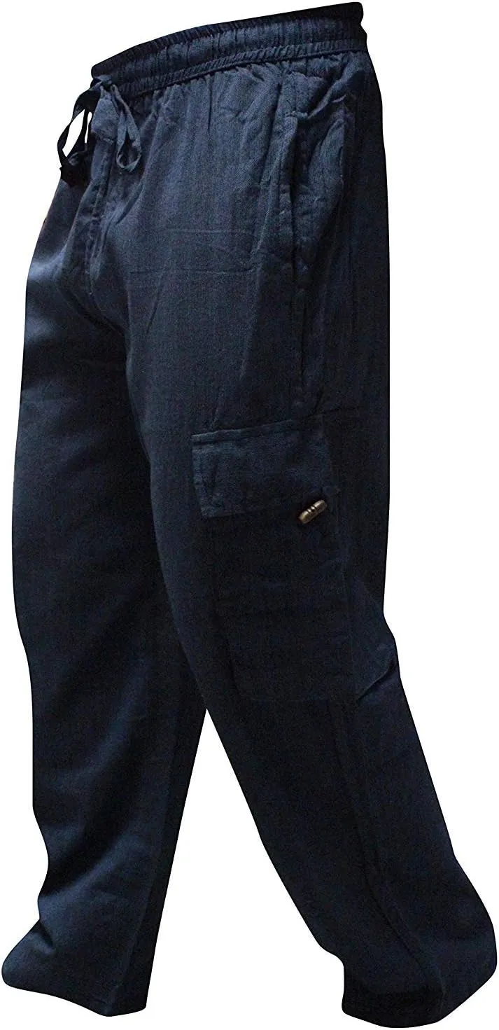 Shopoholic Fashion Mens Light Weight Plain Hippy Combat Trouser